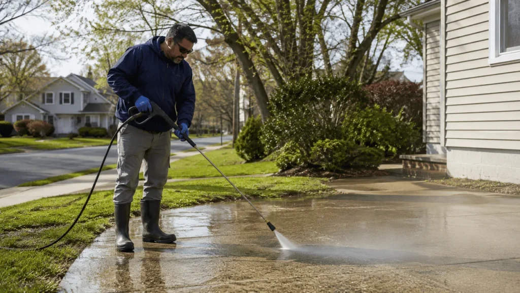 Driveway pressure washing in Long Island, NY