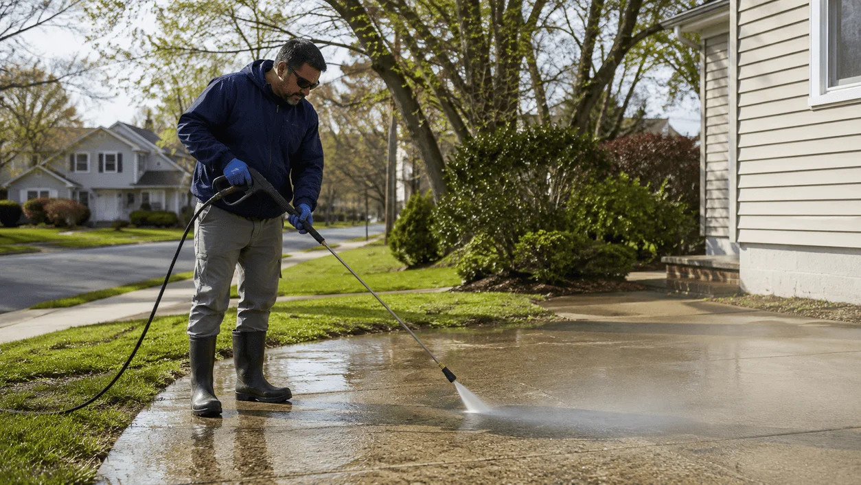Driveway pressure washing in Long Island, NY